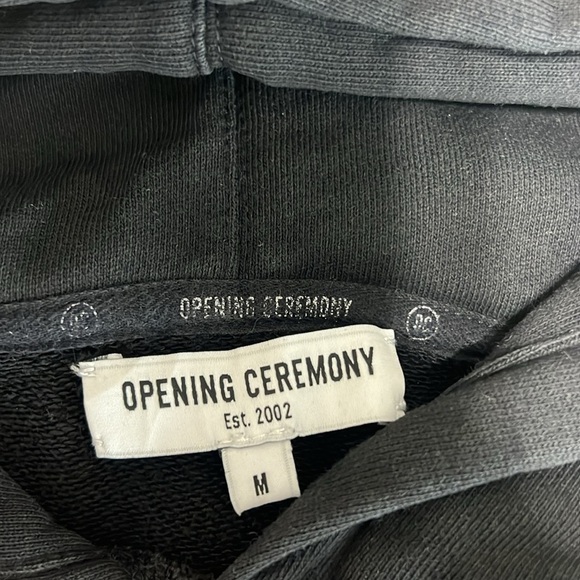 Opening Ceremony Logo Trim Hoodie – Black Medium – Minimalist Streetwear - Picture 2 of 7